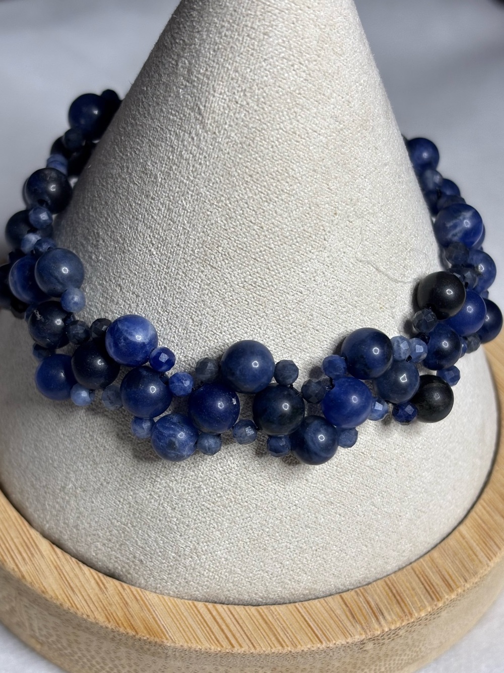 Handmade Genuine Lapis Lazuli Gemstone Bracelet 7.5 inches